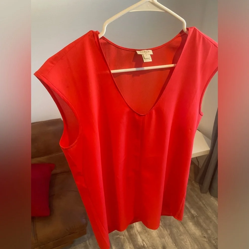 J.Crew Drapey V-Neck Sleeveless Top Orange Size 4/Small
